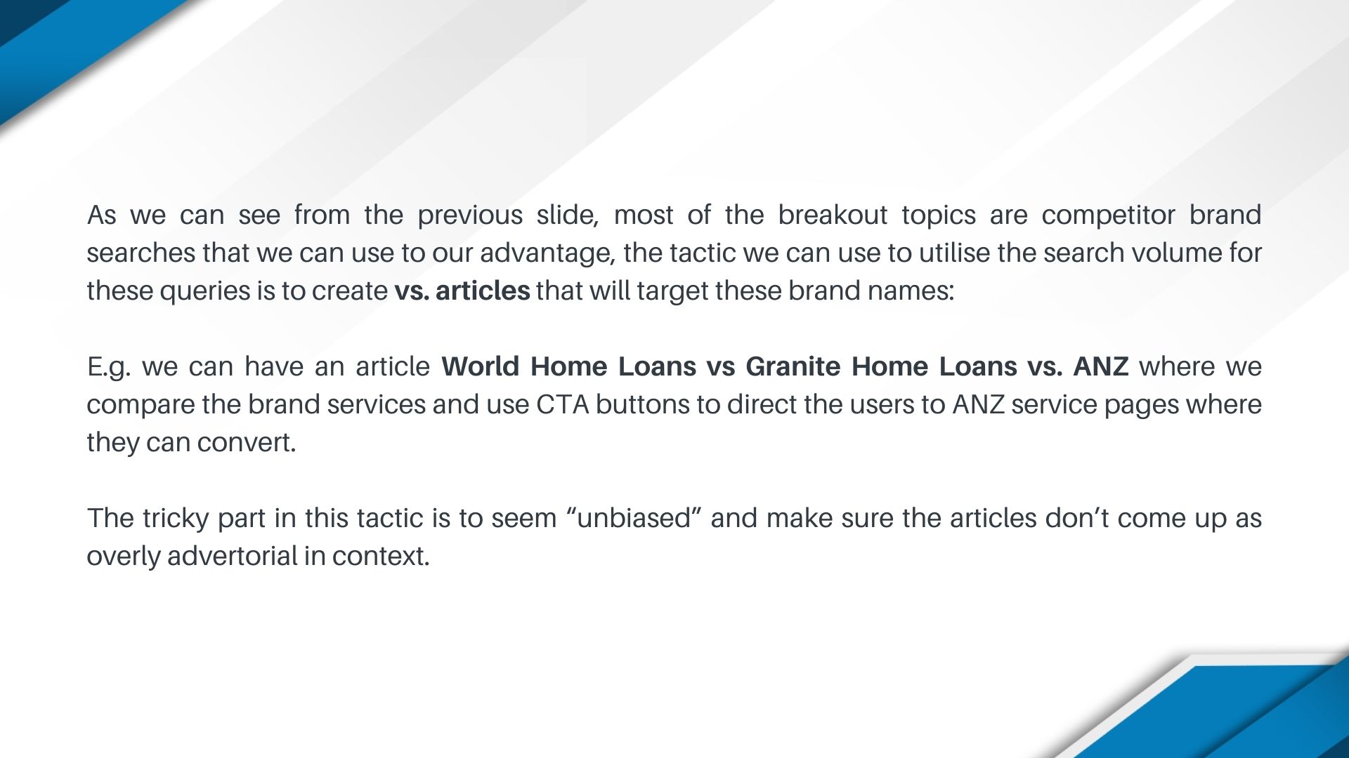 SEO for ANZ Bank Slide 29