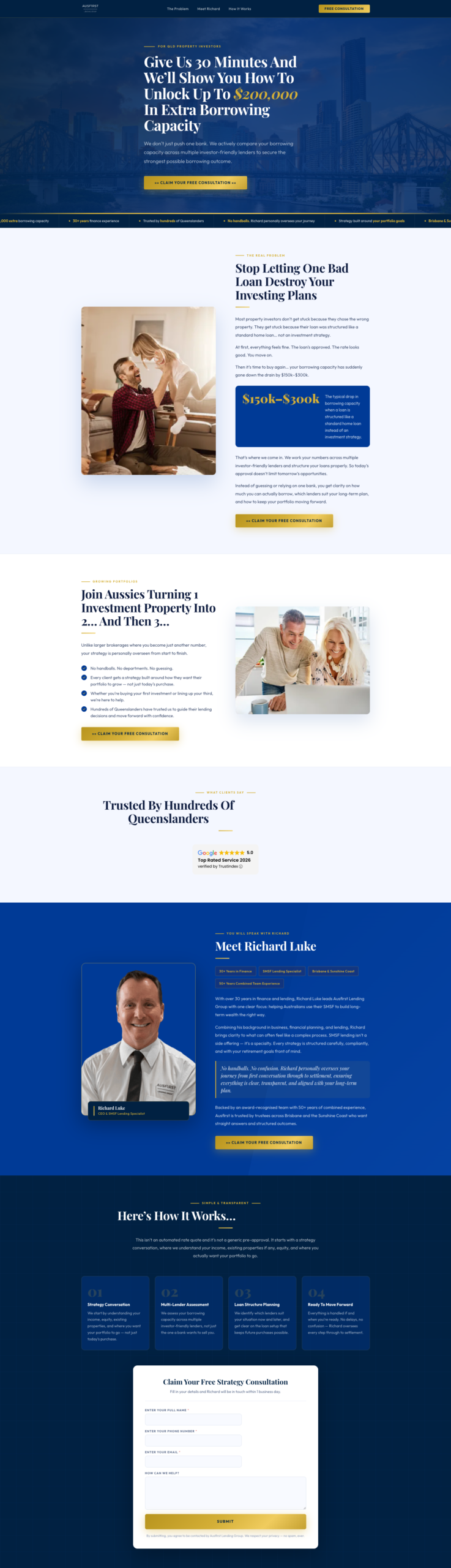 Mortgage broker landing page example