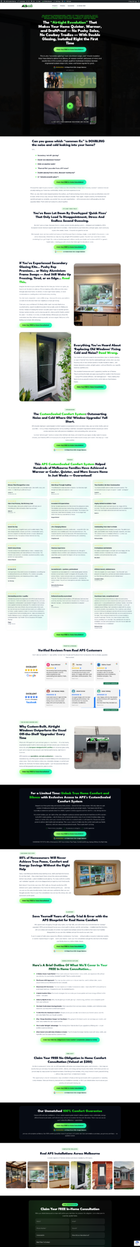 Home improvement landing page example