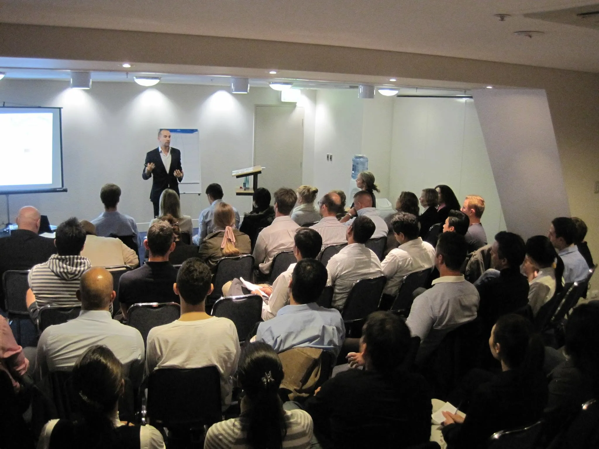 Cyril Sansano presenting marketing strategy